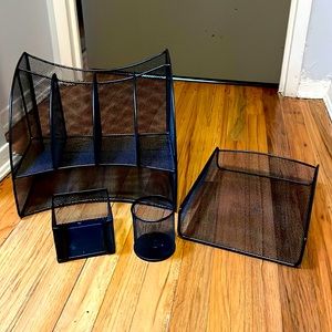 Metal Mesh Desk Organizer Set